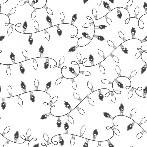 Vektorgrafik monochrom festliche girlanden auf weißem