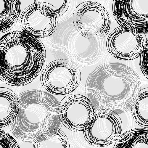 Vektorgrafik monochrom kreise und vertikale wellenförmige linien auf grau