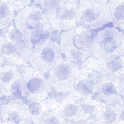 Anemone. Vektor anemone Silhouetten Konturen auf lilaem Akvarell