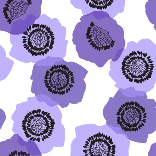 Anemone. Vektor Anemonen, farbige Silhouetten auf weißem