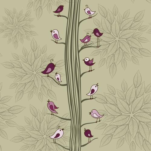 Vogel. Vektor Cartoonvögel auf dem Baum