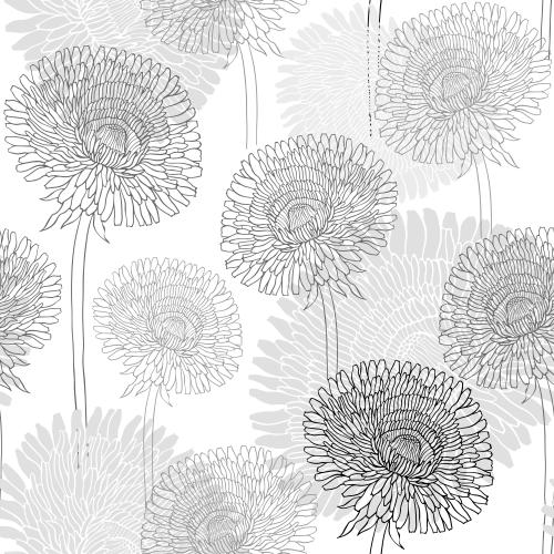 Löwenzahn. Vektor Löwenzahnblumen, Konturen und Silhouetten auf weißem