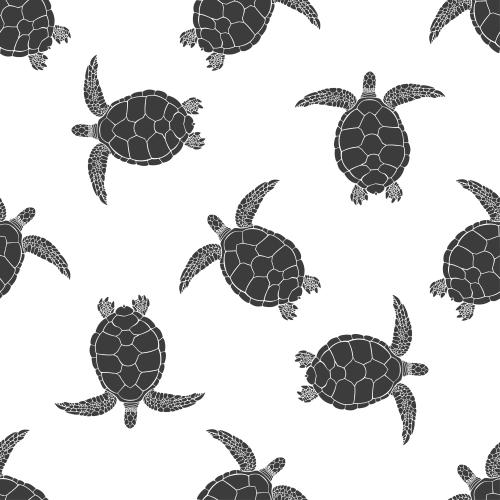 Schildkröte. Vektor Schildkröten schwarze Silhouetten auf weißem