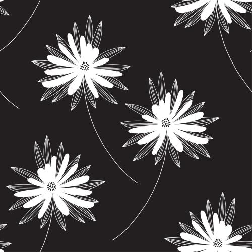Vektorgrafik abstrakte dekorative blumen auf schwarz