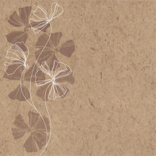 Vektorgrafik dekorative blumen, silhouetten und konturen, platz für text auf kraft