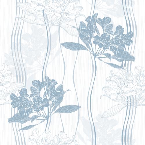 Alstroemeria. Vektor Alstroemerienblumen, Konturen und Silhouetten, vertikal wellenförmige Linien auf weißem Streifenmuster