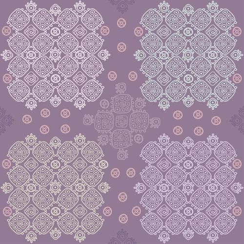 Vektorgrafik geometrischer doodle-ornament auf lila