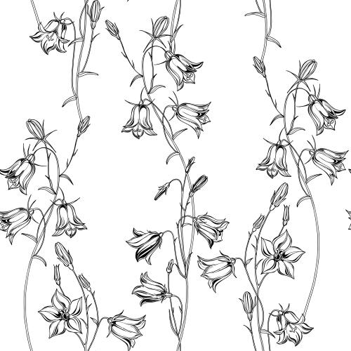 Vektorgrafik kuckucksuhren blumenkonturen auf weißem