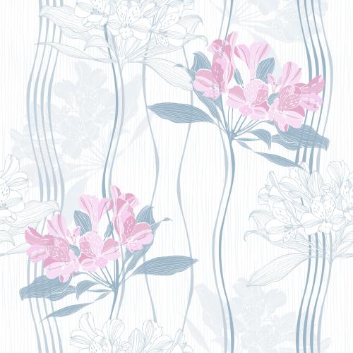 Alstroemeria. Vektor alstroemerien vertikale wellenförmige Linien auf weißem gestreiftem