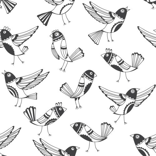 Vektorgrafik cartoonvögel auf weißem