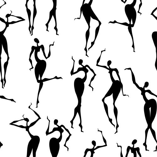 Vektorgrafik silhouetten tanzender frauen auf weißem