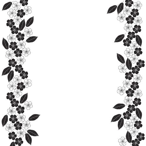 Kirschblüte. Vektor blumen und Blätter der Sakura, Platz für Text auf weißem