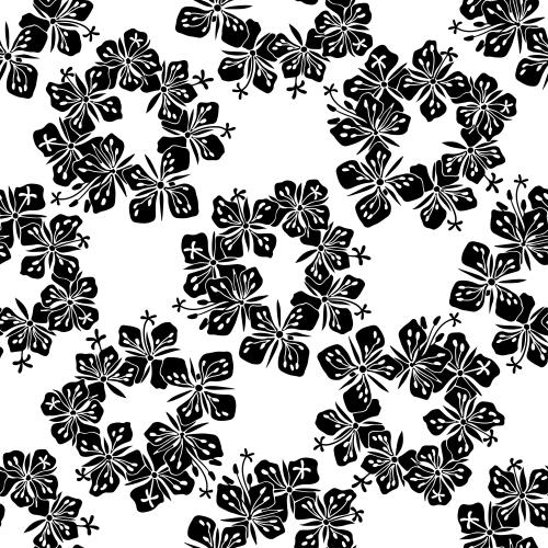 Vektorgrafik dekorative blumen, schwarze silhouetten auf weissm