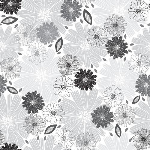 Natur. Vektor abstrakte monochrom Blumen, dekorative Blätter auf weißem