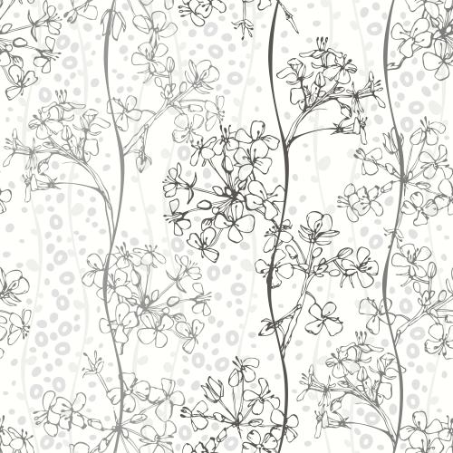 Vektorgrafik abstrakte blumen, wellenförmige vertikale linien, dekorative elemente auf weißem