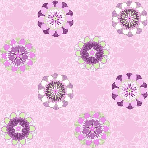 Vektorgrafik fantasieblumen auf rosa