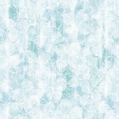 Jasmin. Vektor Jasmin Silhouetten und Konturen von Blumen auf blauem Aquarell
