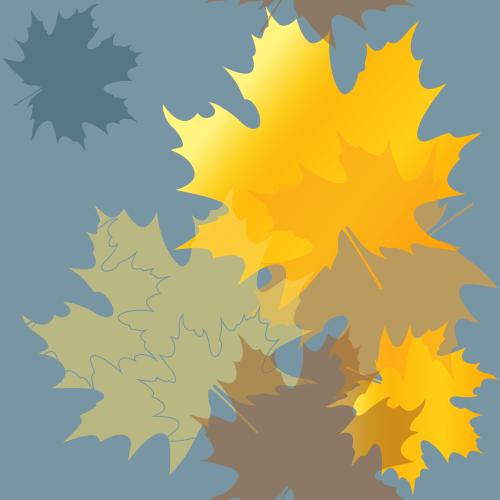 Herbst. Vektor Ahornblätter auf blauem