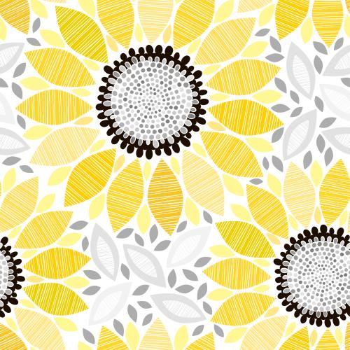 Gestreifte. Vektor stylisierte sonnenblumen auf weissem