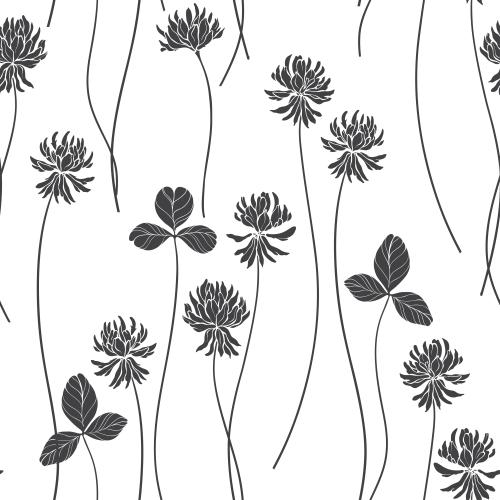 Klee. Vektor klee Blumen und Blätter Silhouetten auf Weiß