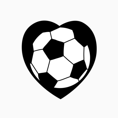 Liebe. Vektor Fußball in Herzform