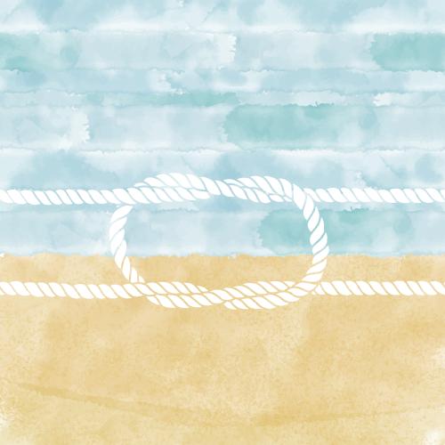 Strand. Vektor mariner Knoten auf Aquarell