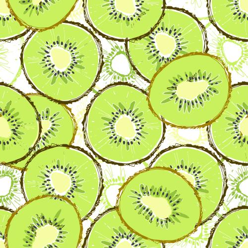 Kiwi. Vektor Kiwi-Scheiben auf weißem