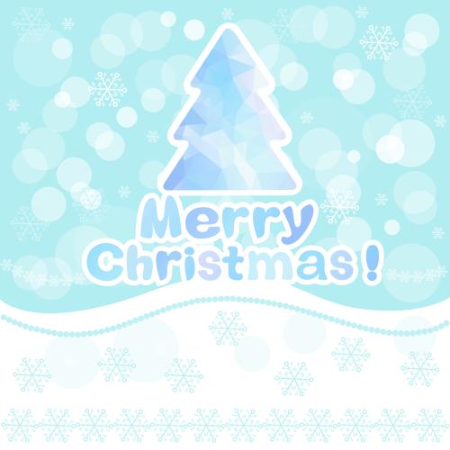 Vektorgrafik tanne, schnee, schneeflocken und schriftzug merry christmas