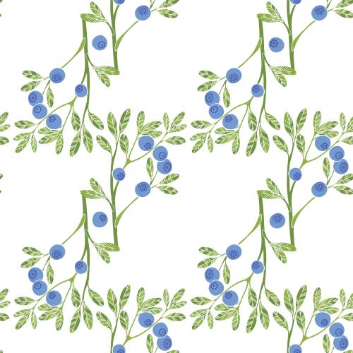 Natur. Vektor gestylte Blaubeerenzweige mit Beeren auf weißem