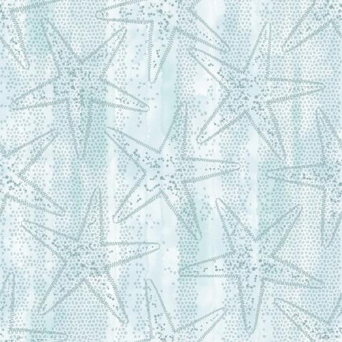 Vektorgrafik meersterne konturen auf blauem aquarellmosaik