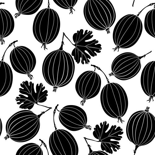Vektorgrafik johannisbeeren, schwarze silhouetten auf weißem