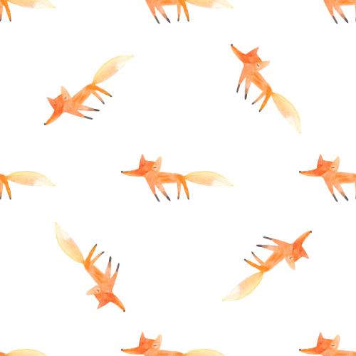 Rasterbild aquarellartige cartoonfüchse auf weißem