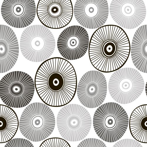 Oval. Vektor monochrom abstrakte Blumen auf weißem