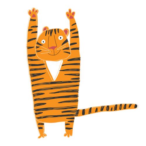 Tiger. Vektor cartoonartiger Tiger