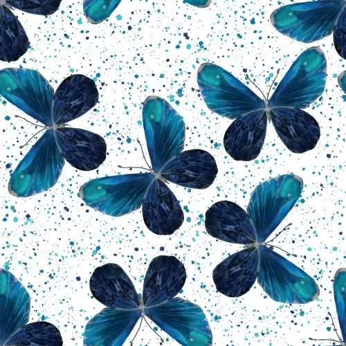 Klecks. Vektor Aquarellschmetterlinge, dekorative Flecken auf weißem