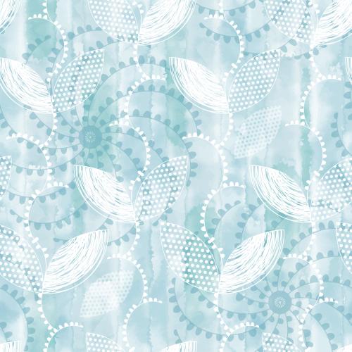 Vektorgrafik dekorative pflanzliche elemente und blumen auf blauem aquarell