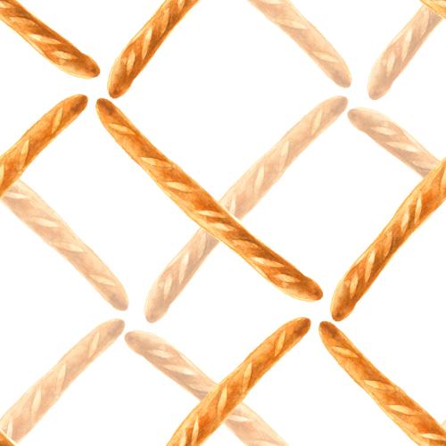 Französische. Vektor Baguettes, Aquarell auf weißem