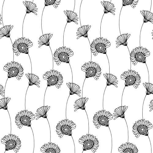 Gänseblümchen. Vektor margeriten auf weißem, vertikalem, wellenförmigem Rhythmus