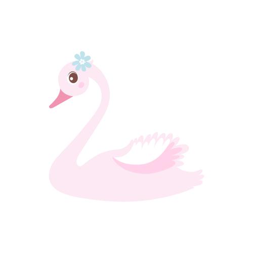 Vektorgrafik schwan, rosa silhouette auf weißem