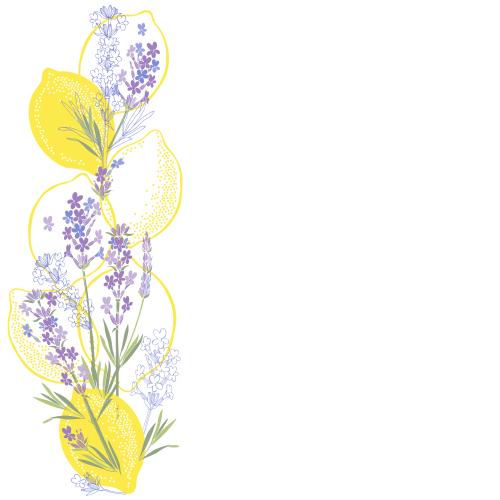 Vektorgrafik lavendel und zitronen