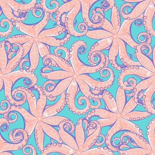 Oktopus. Vektor octopussen auf Türkis
